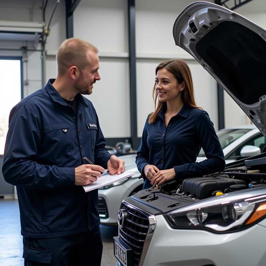 Mechanic Checking Car Without Service Record