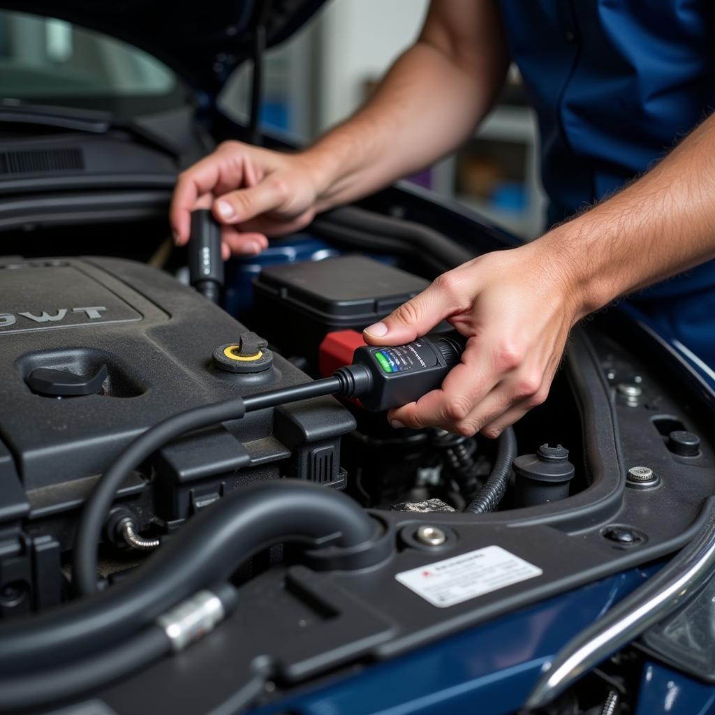 Mechanic Checking Engine