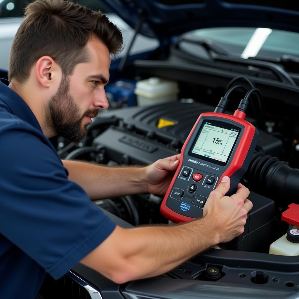 Mechanic Diagnosing Car Bussing Sound