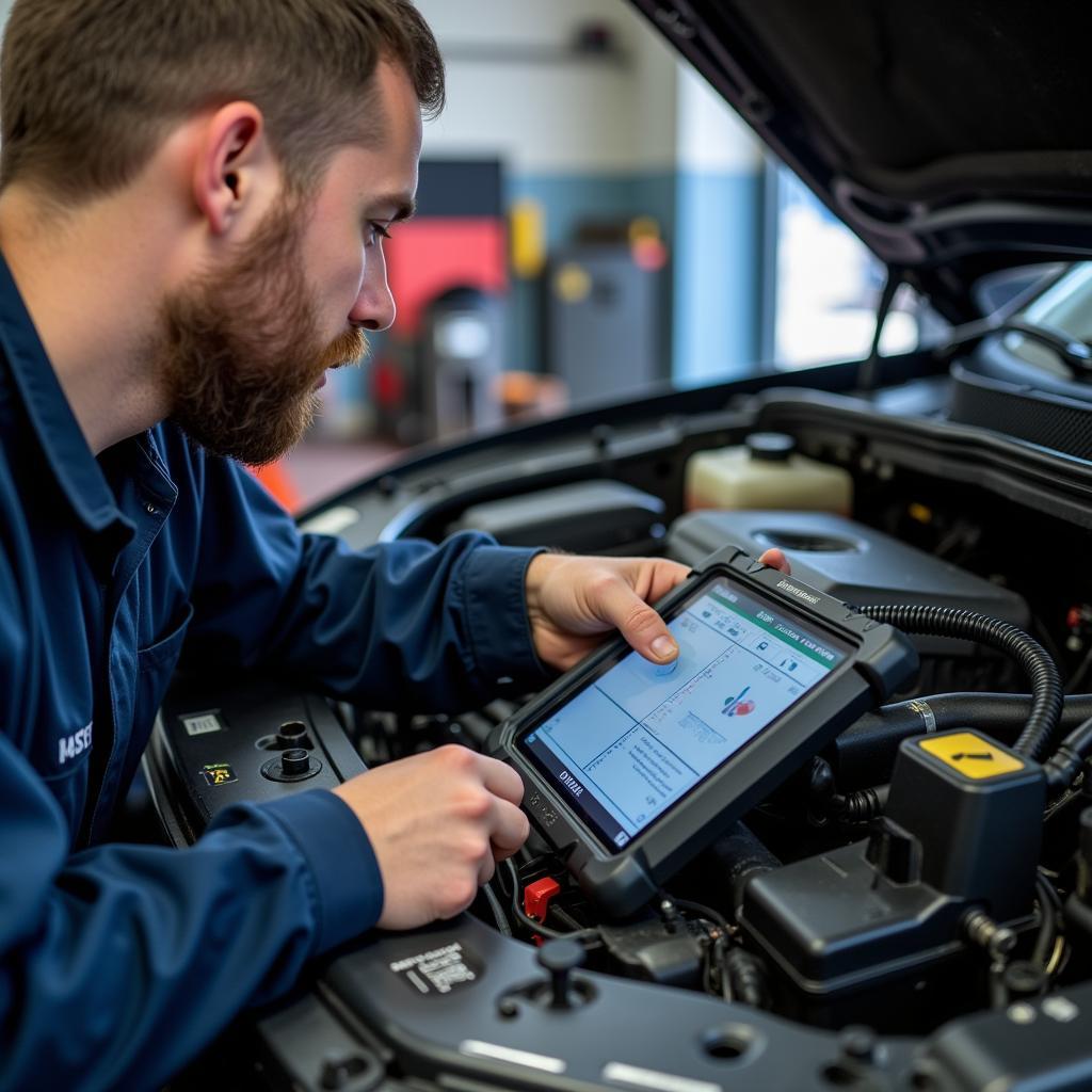 Mechanic Diagnosing a Car in Kettering