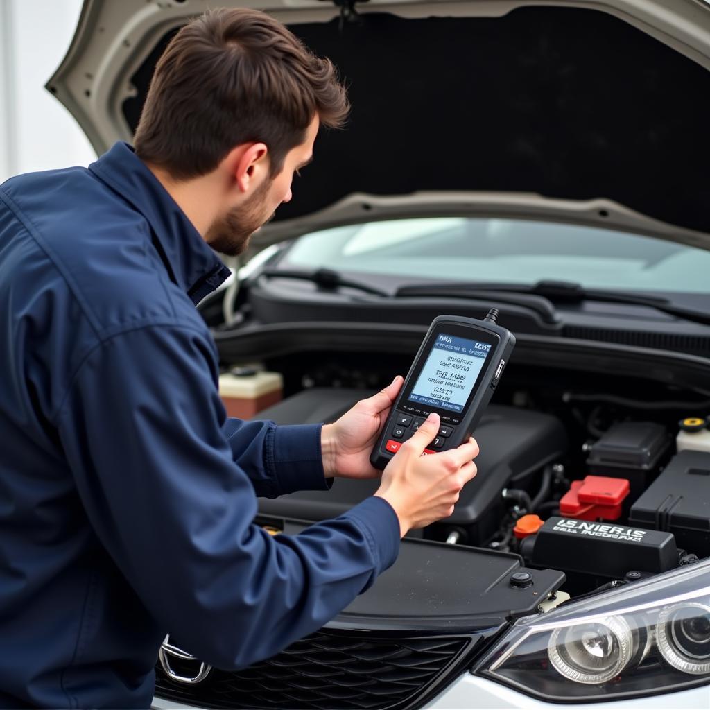 Car Diagnostic Procedure with OBD Scanner