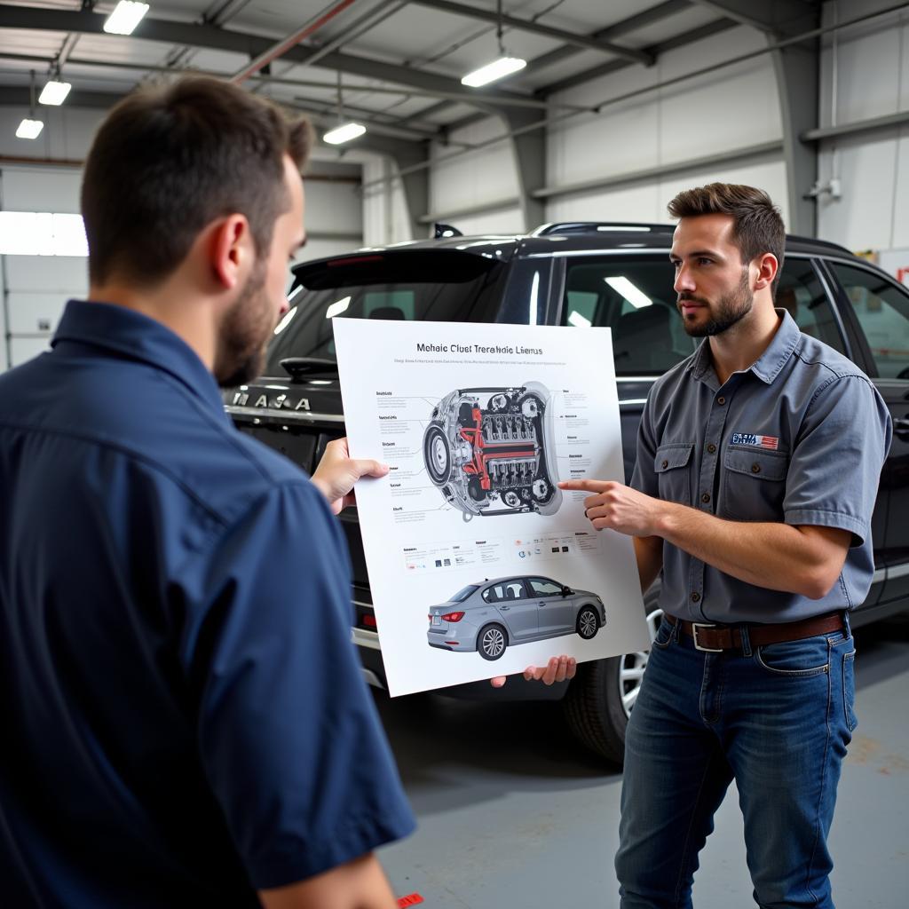 Mechanic Explaining Car Repair