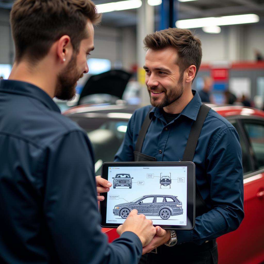 Mechanic Explaining Car Repair