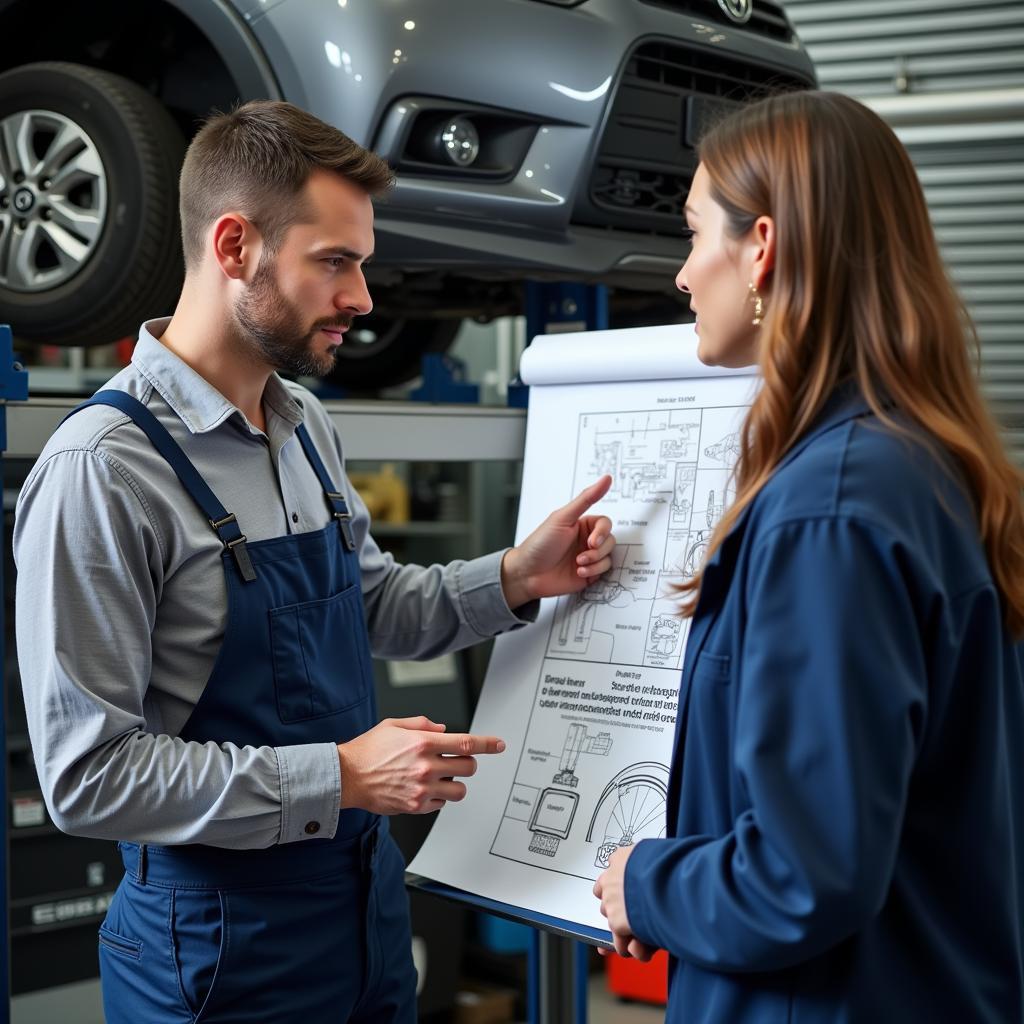 Mechanic Explaining Repairs