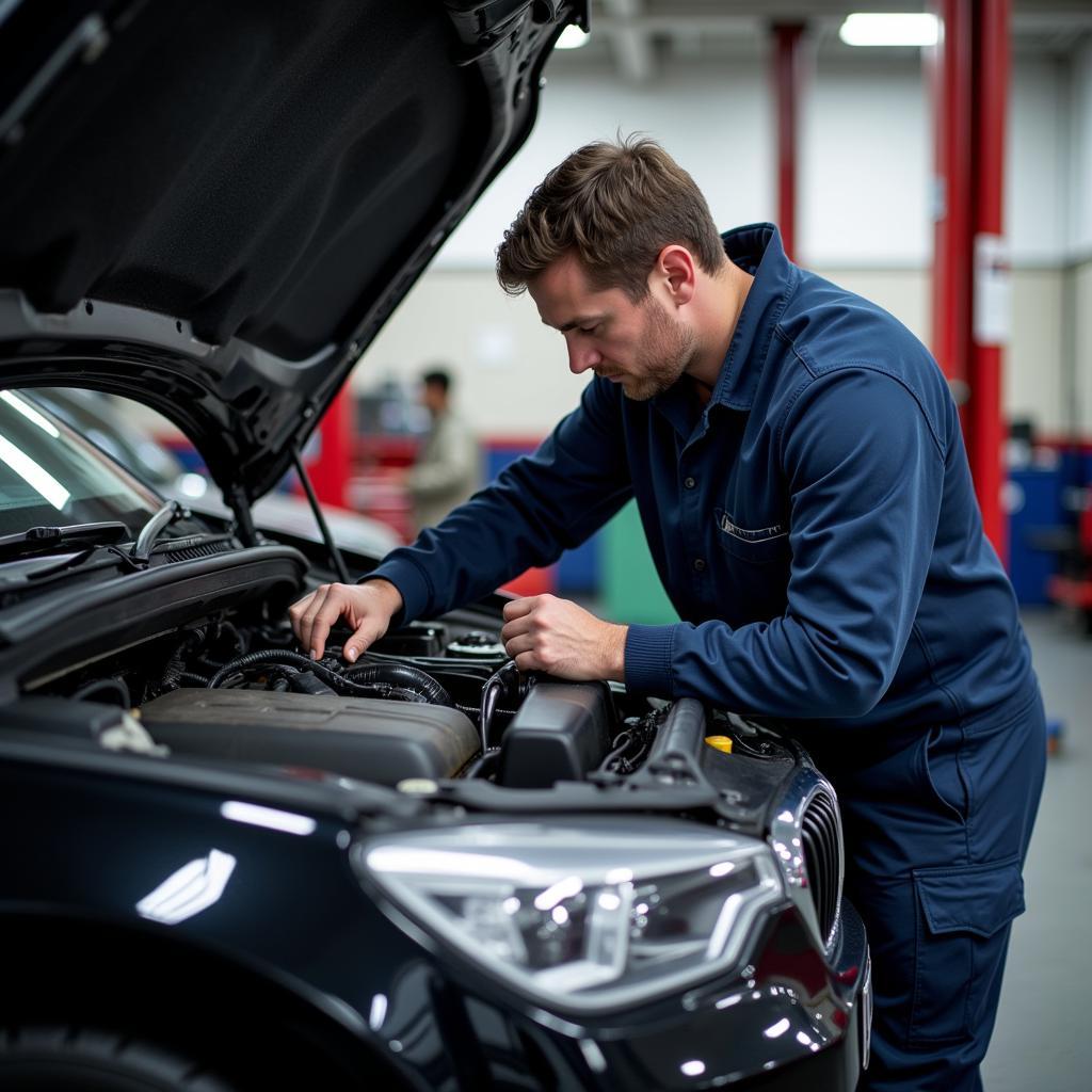 Mechanic Inspecting Car in Ireland