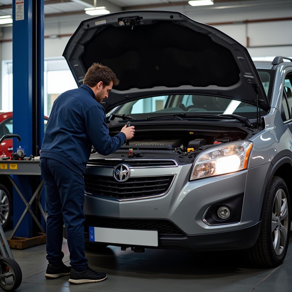 Mechanic Inspecting Used Car