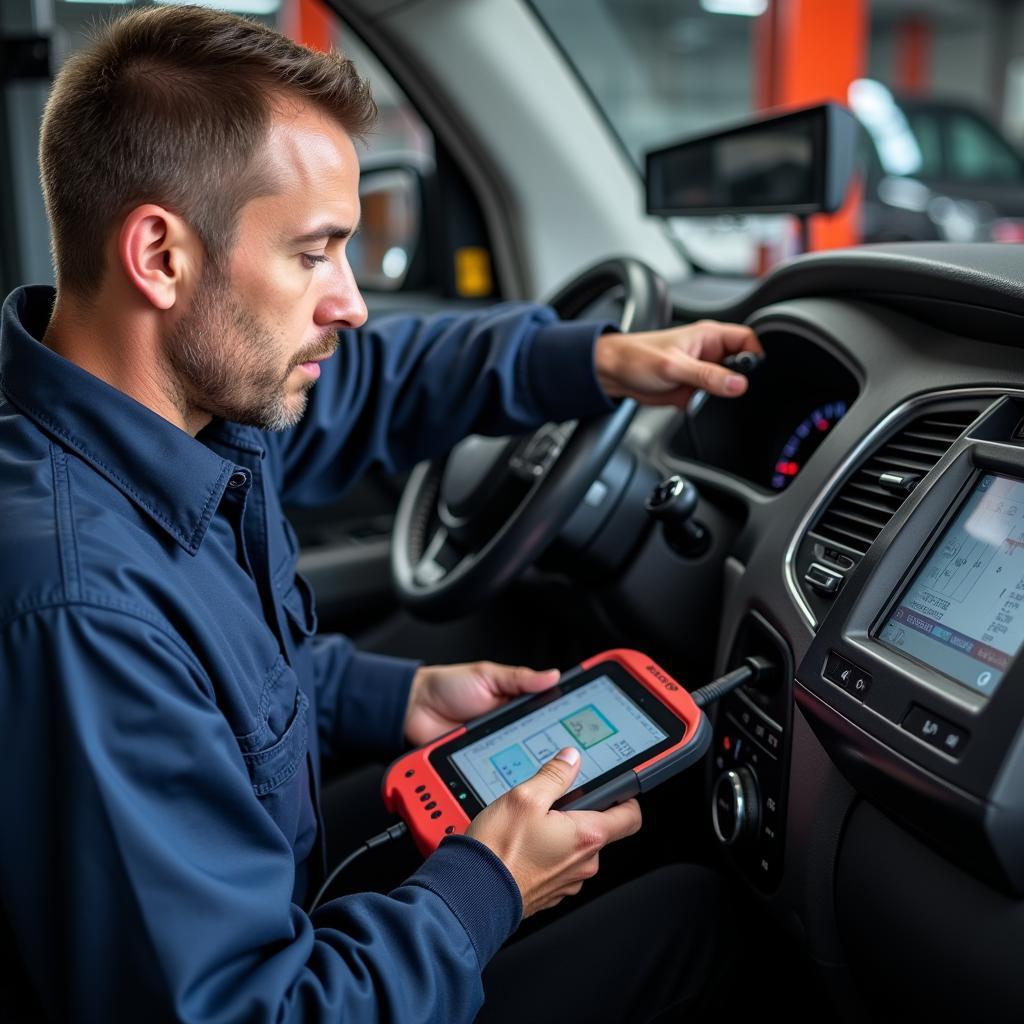 Mechanic Performing Car Diagnostics in Narre Warren