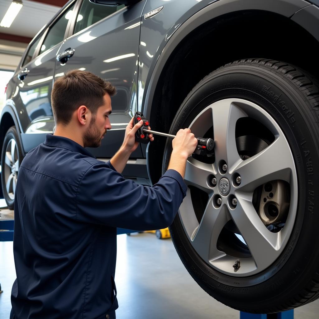 Mechanic Performing a Car Service