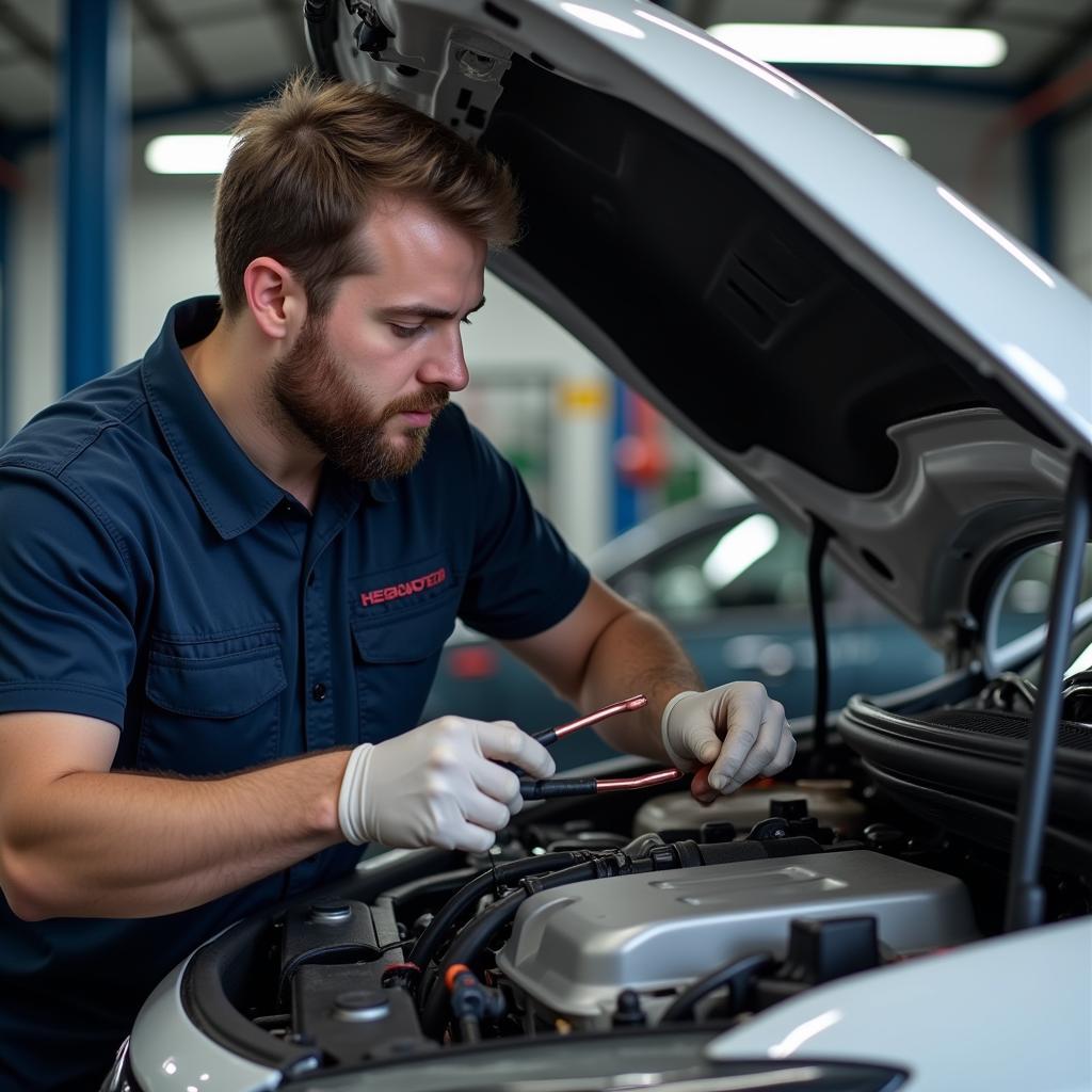 Mechanic Performing Car Service