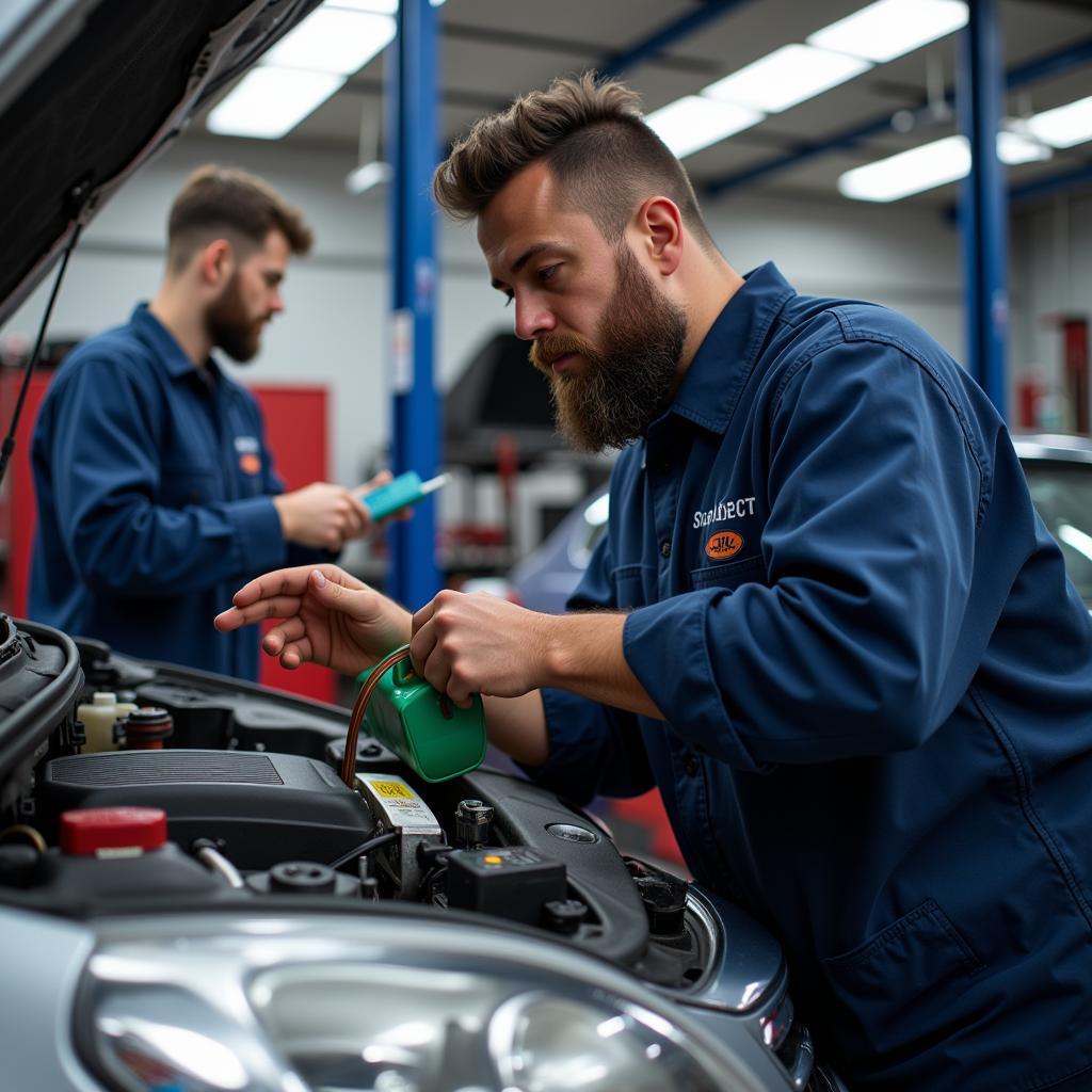 Mechanic Performing Routine Car Service