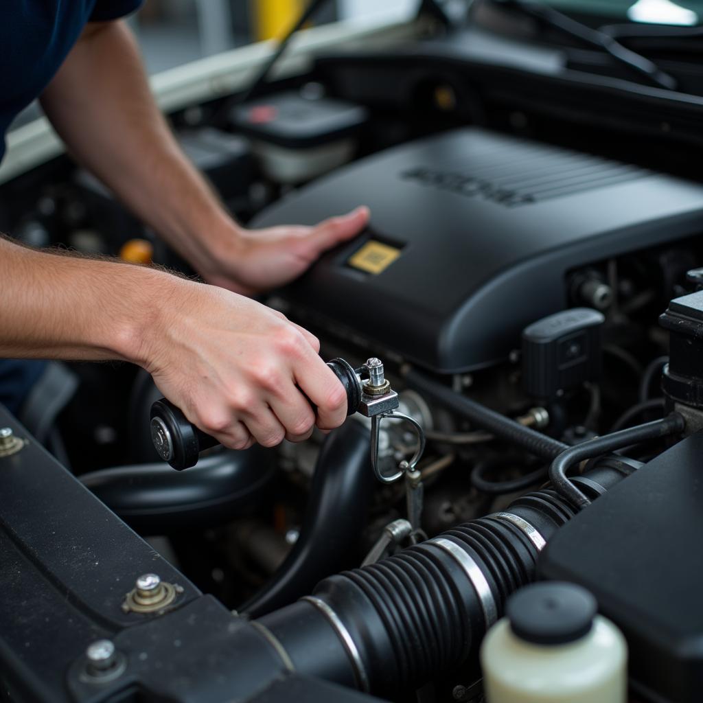 Mechanic Performing Car Service