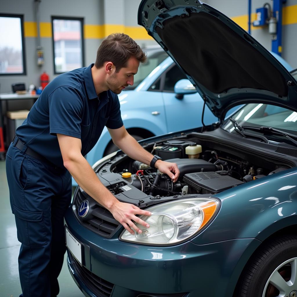 Mechanic Performing Car Service