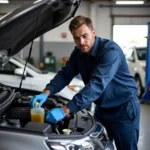 Mechanic Performing a Car Service