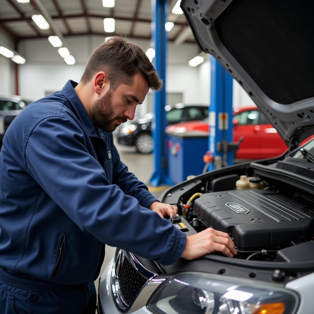 Mechanic Performing Essential Car Maintenance