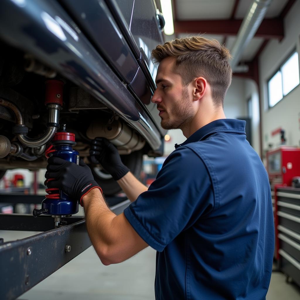 Mechanic Performing a Full Car Service