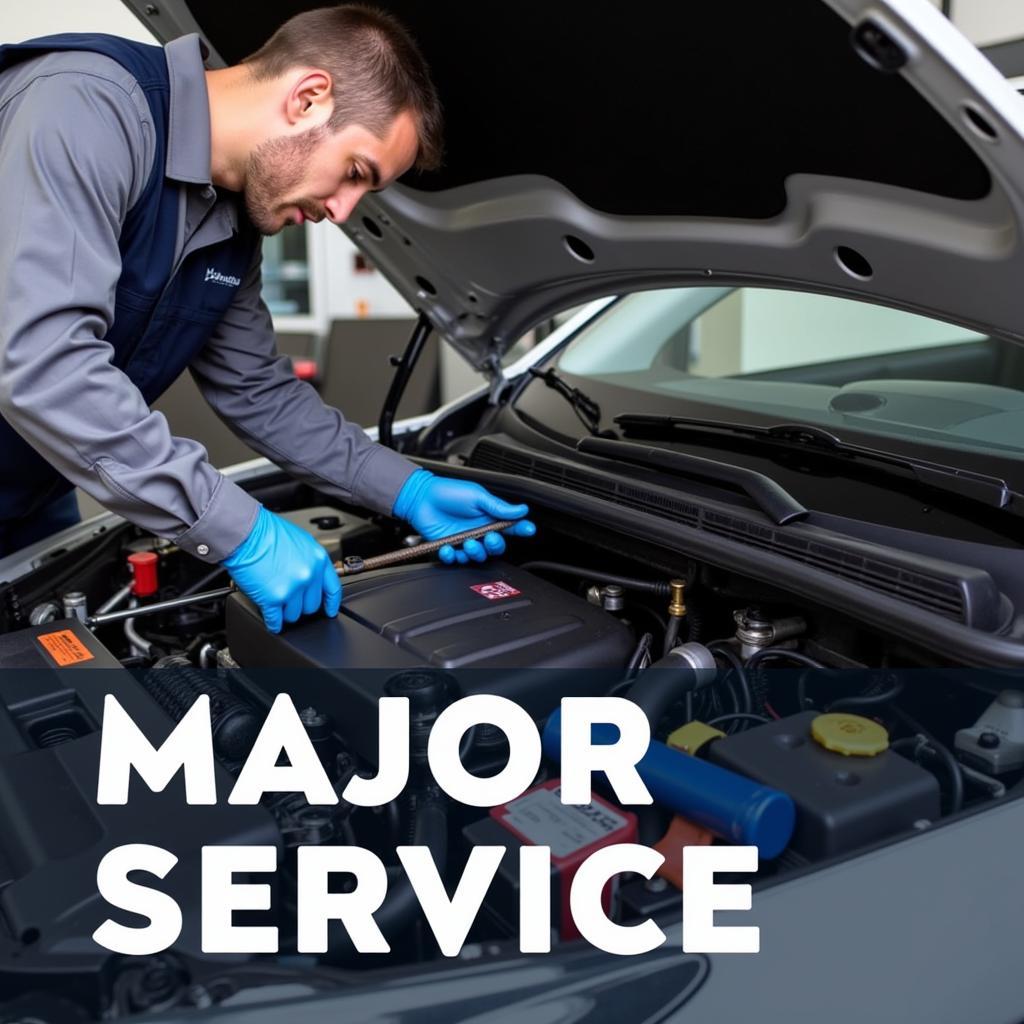 Mechanic Performing a Major Car Service