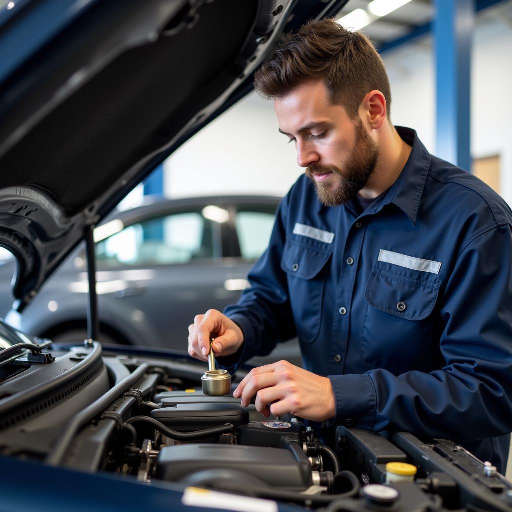 Mechanic Performing Standard Car Service