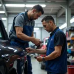 Mechanic Repairing Essential Worker's Vehicle