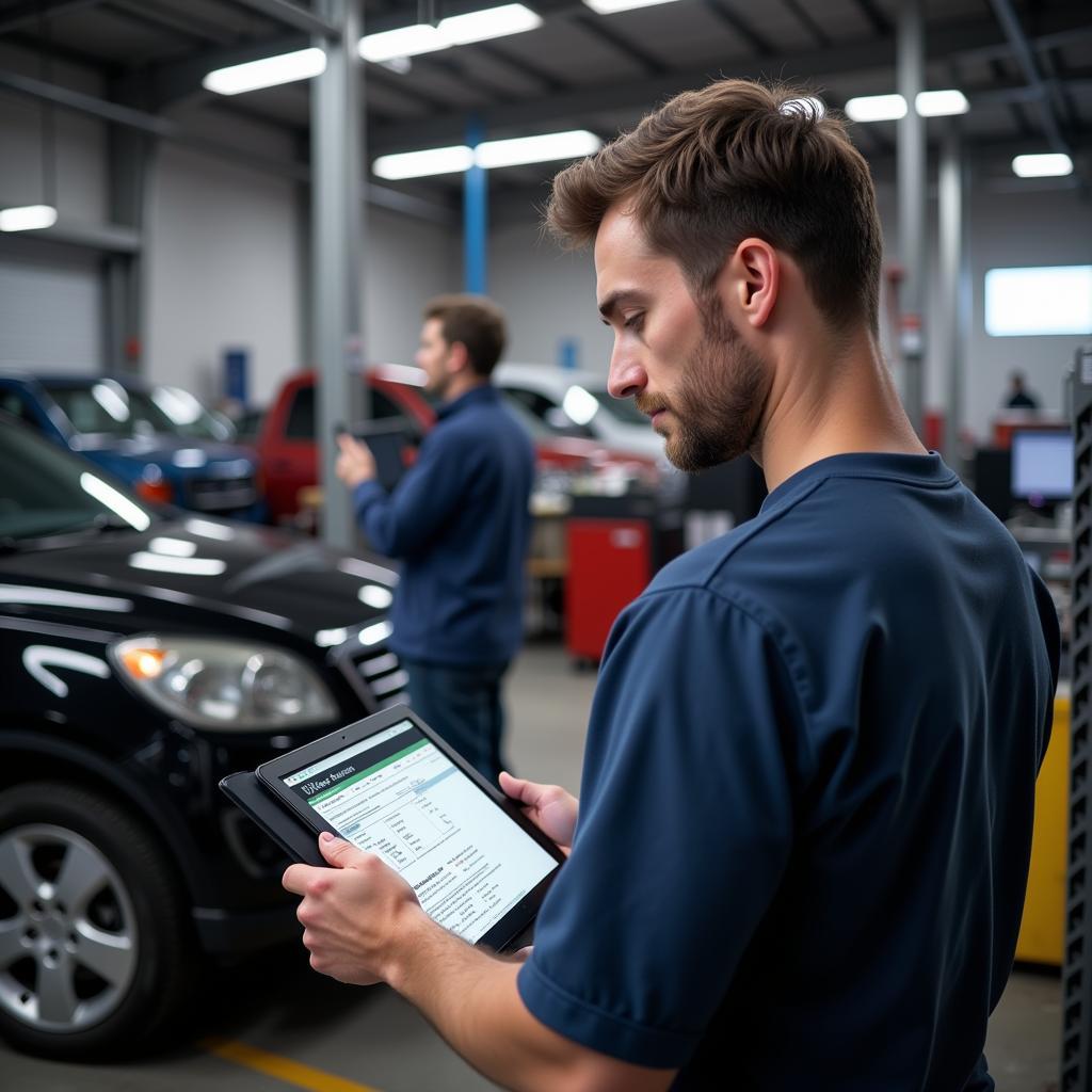 Mechanic Using Care Center Service Software