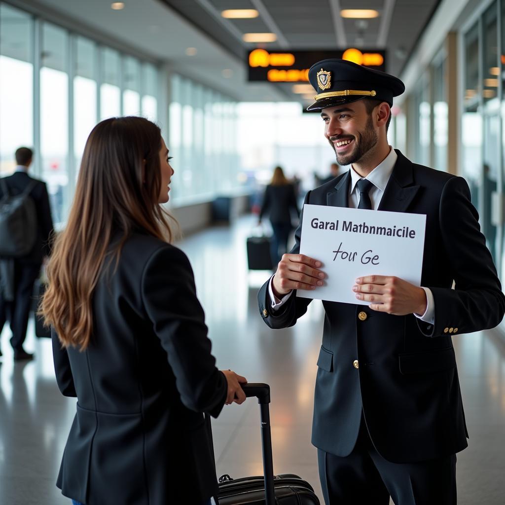 Chauffeur Meeting Client at Milan Malpensa Airport