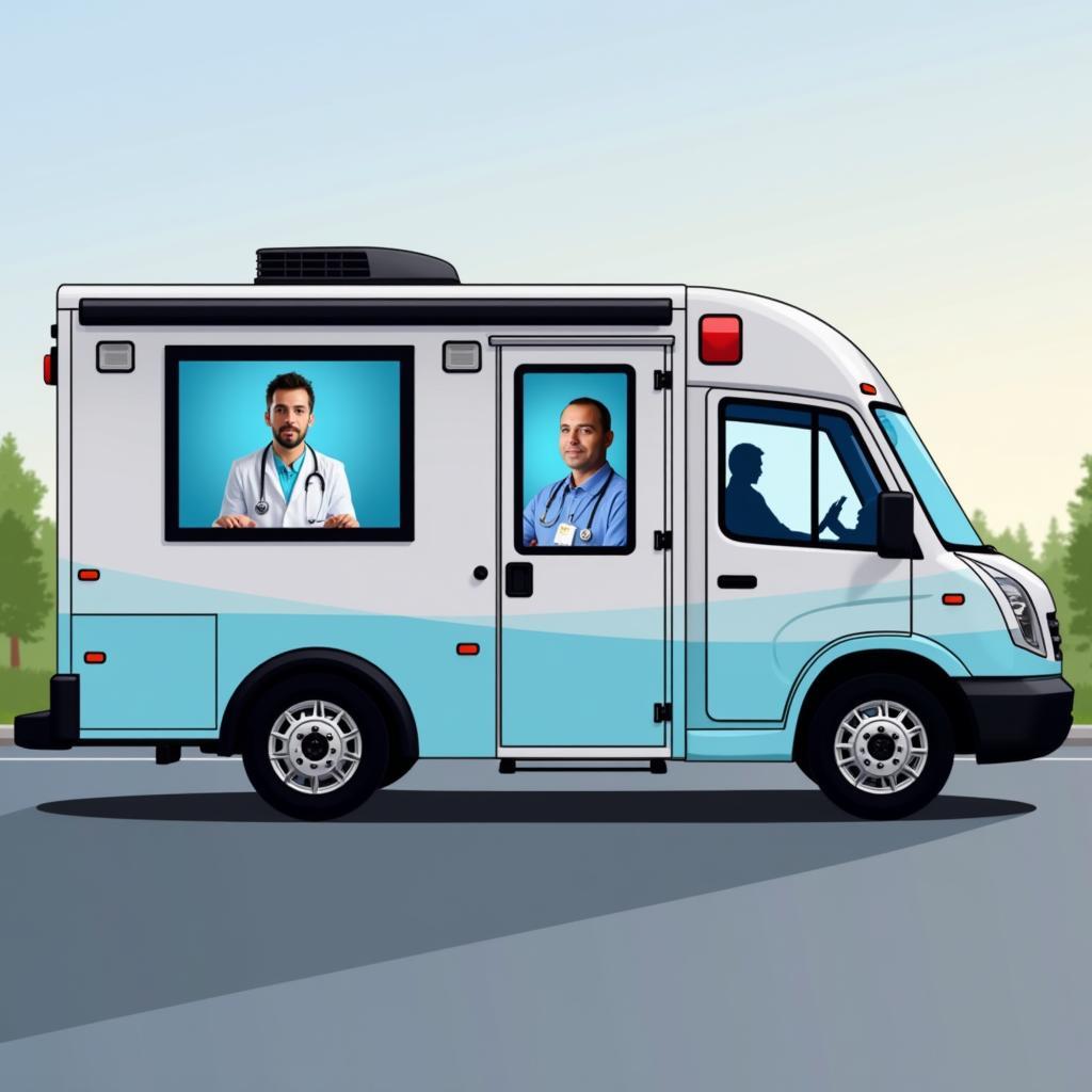 Mobile health clinic equipped with telehealth technology