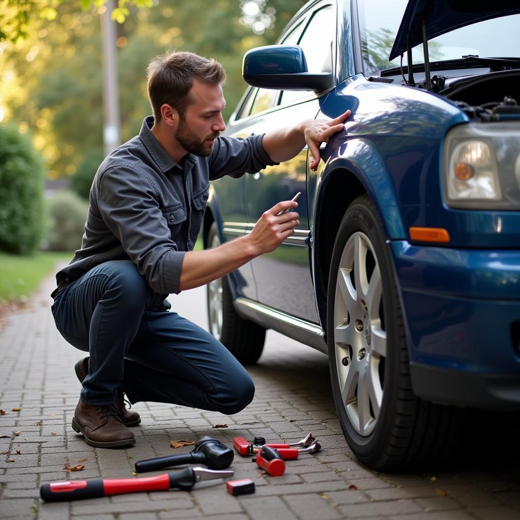 Mobile Mechanic Performing Car Service Call Out