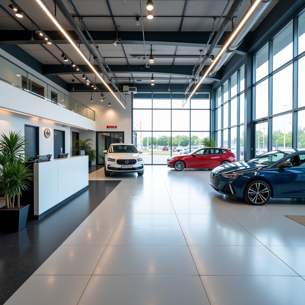 Modern Bosch Car Service Centre Reception Area