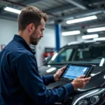 Modern Car Diagnostic Technology in a Dealership