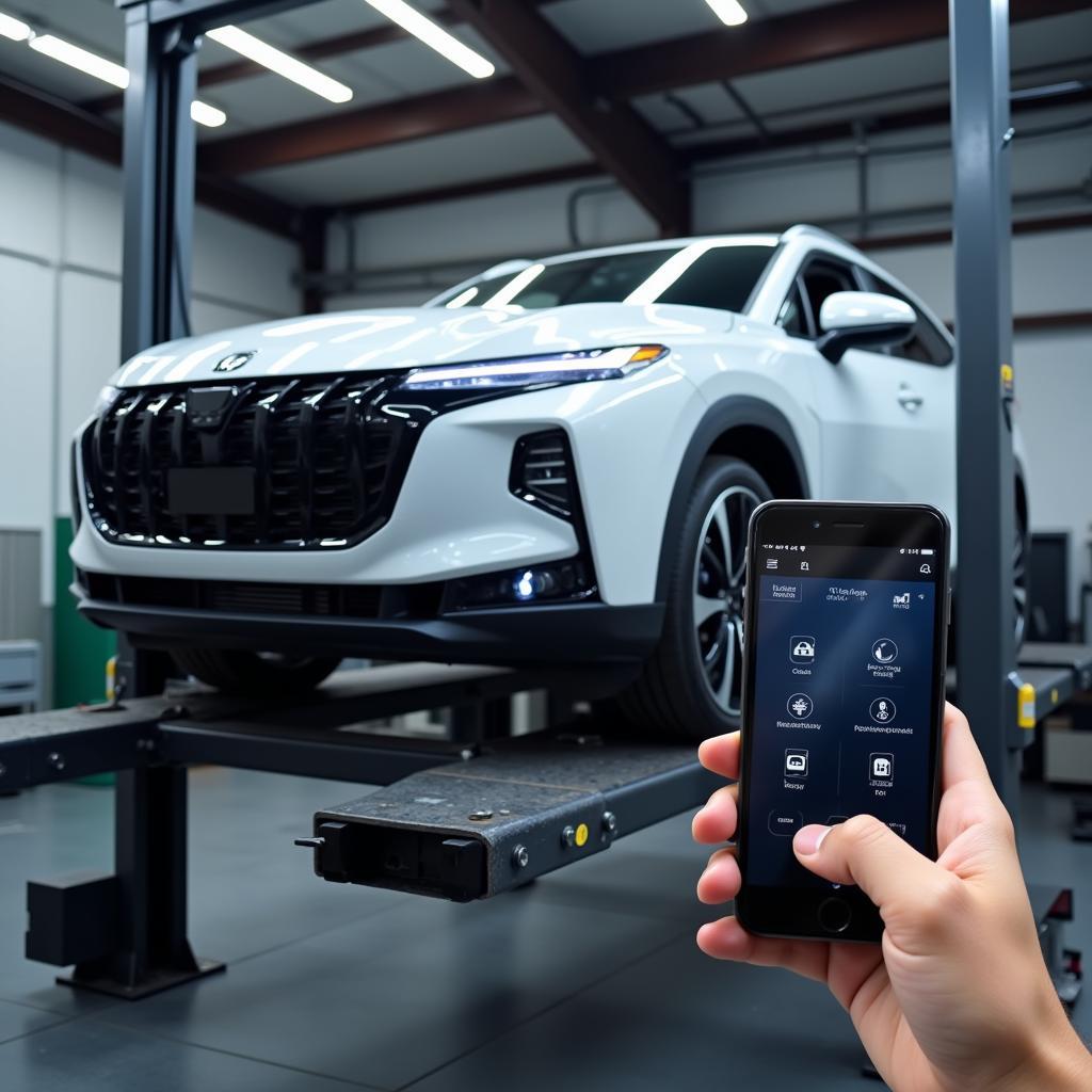 Modern Car Lift with Wireless Control Panel