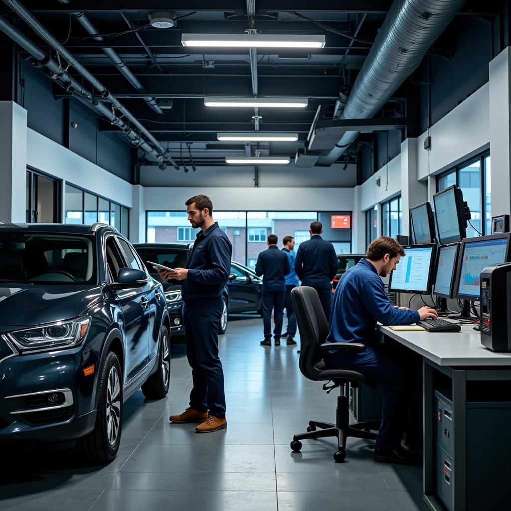 Modern Car Service Center with Advanced Technology