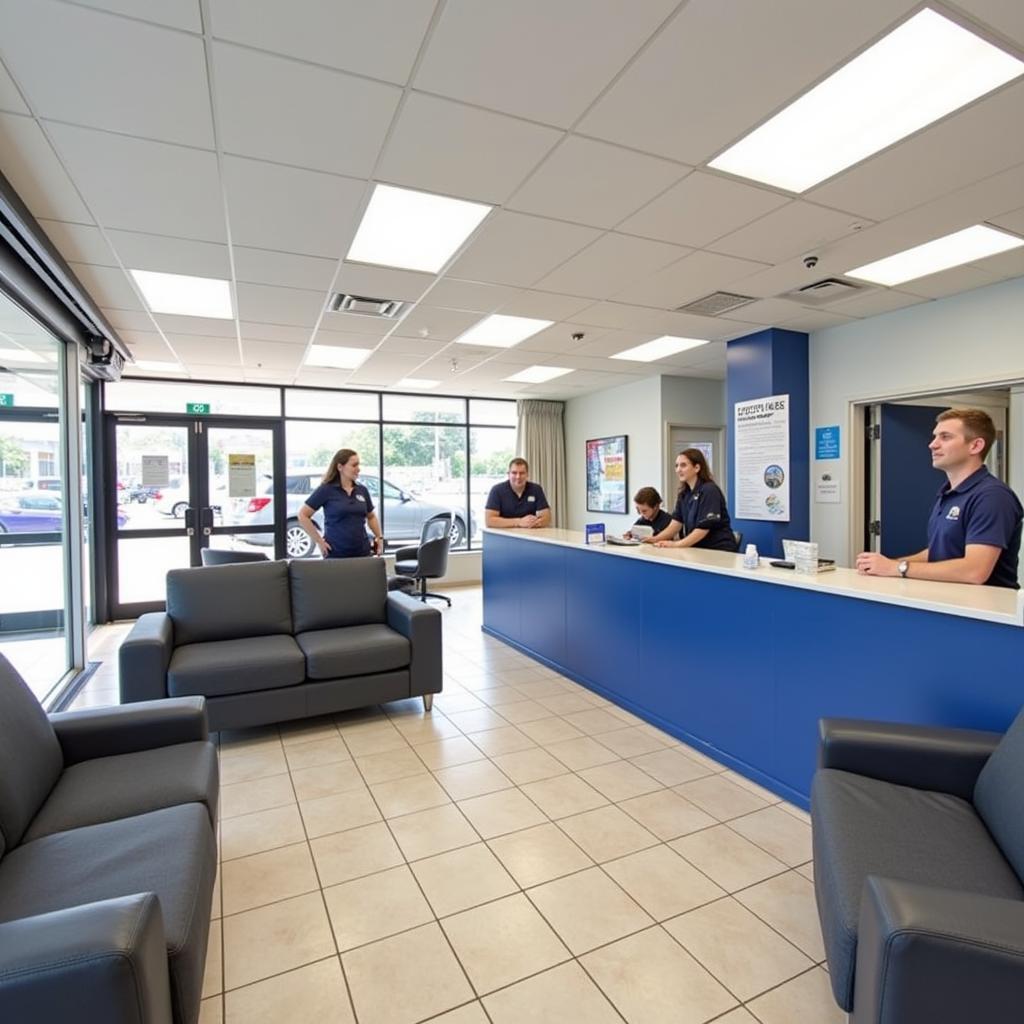 Reception area of a modern and welcoming car service centre in Bondi Junction