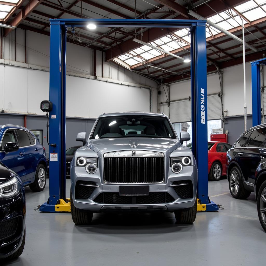 Modern car service equipment at a garage in Muswell Hill