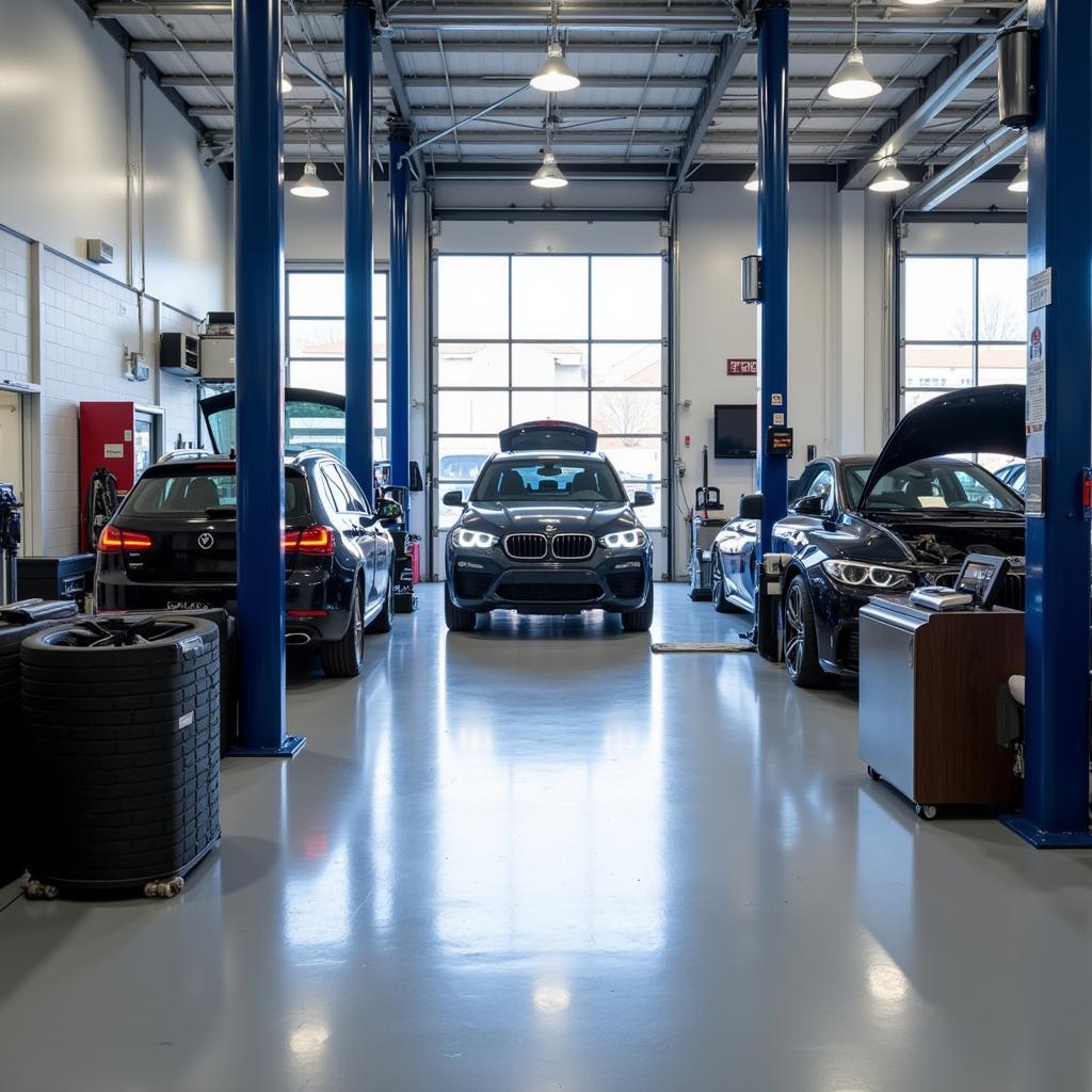 Inside a Modern Car Service Garage in Falkirk