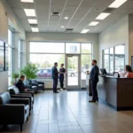 Modern Car Service Reception Area with Friendly Staff