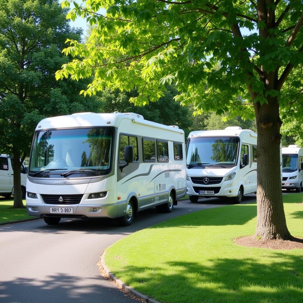 Motorhome Parked at Service Area