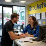 Negotiating service charges at the Dollar rental car counter