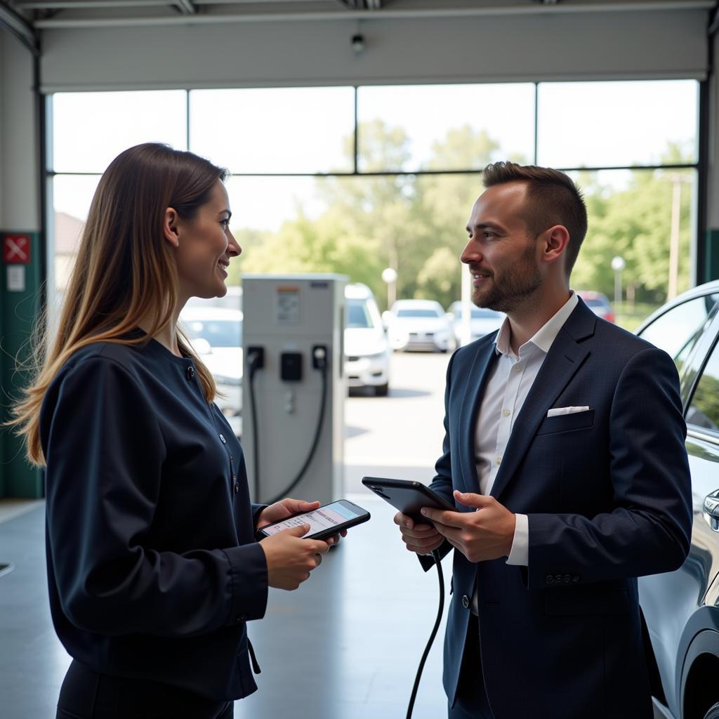 Negotiating electric vehicle charging costs with a service advisor