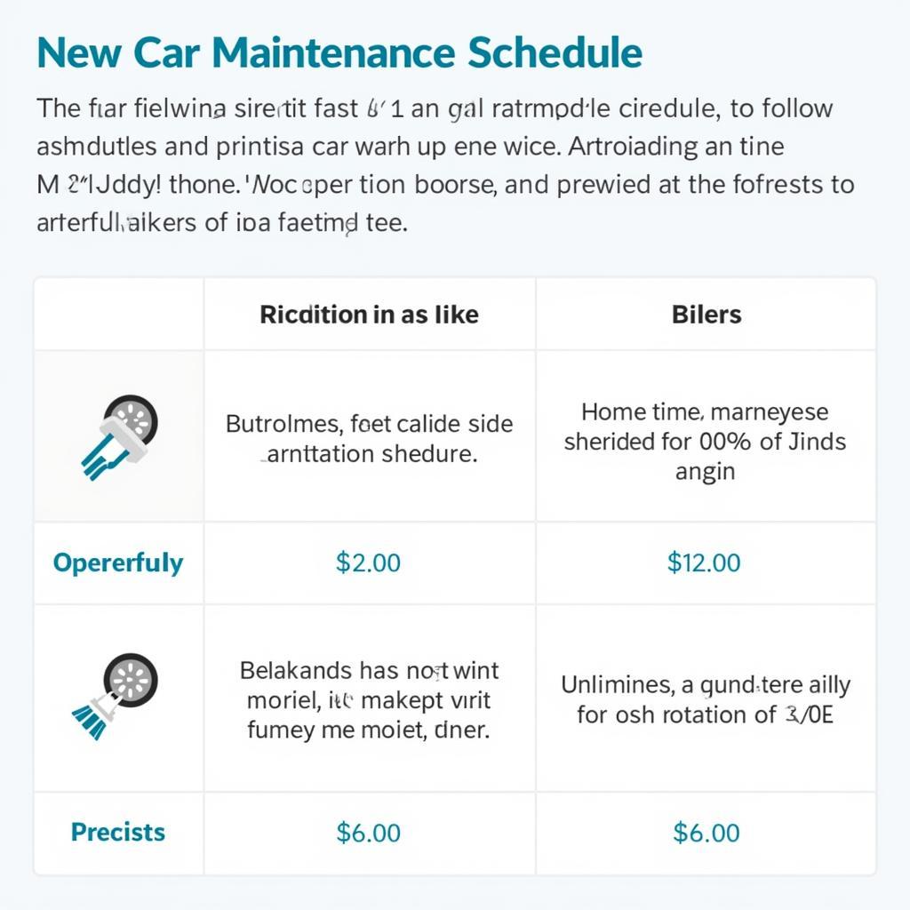 New Car Maintenance Schedule Example