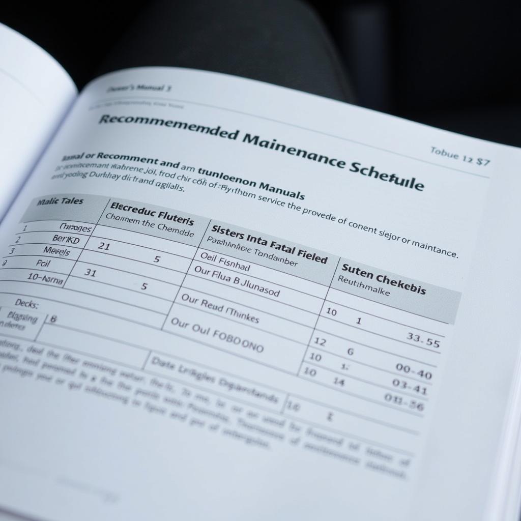 New Car Maintenance Schedule in Owner's Manual