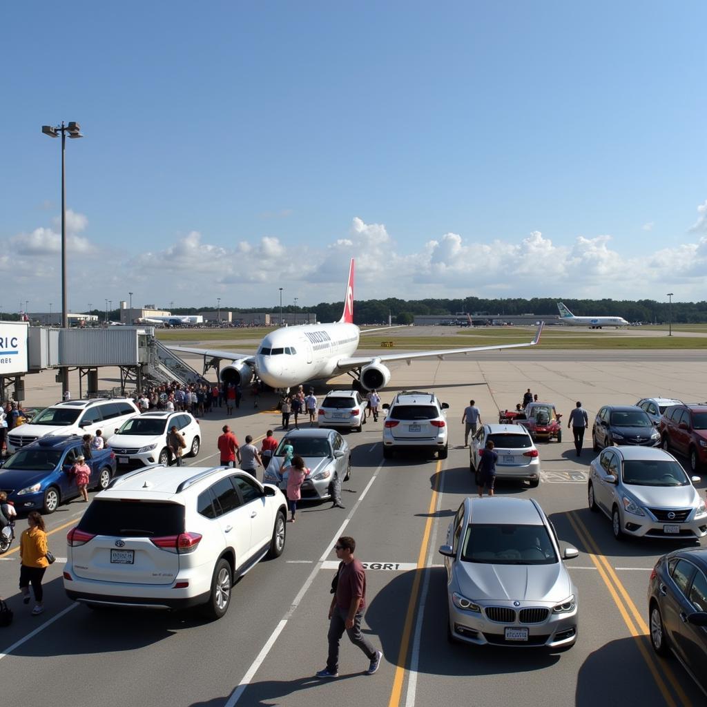 Arriving at Logan Airport after a car service ride from Newport