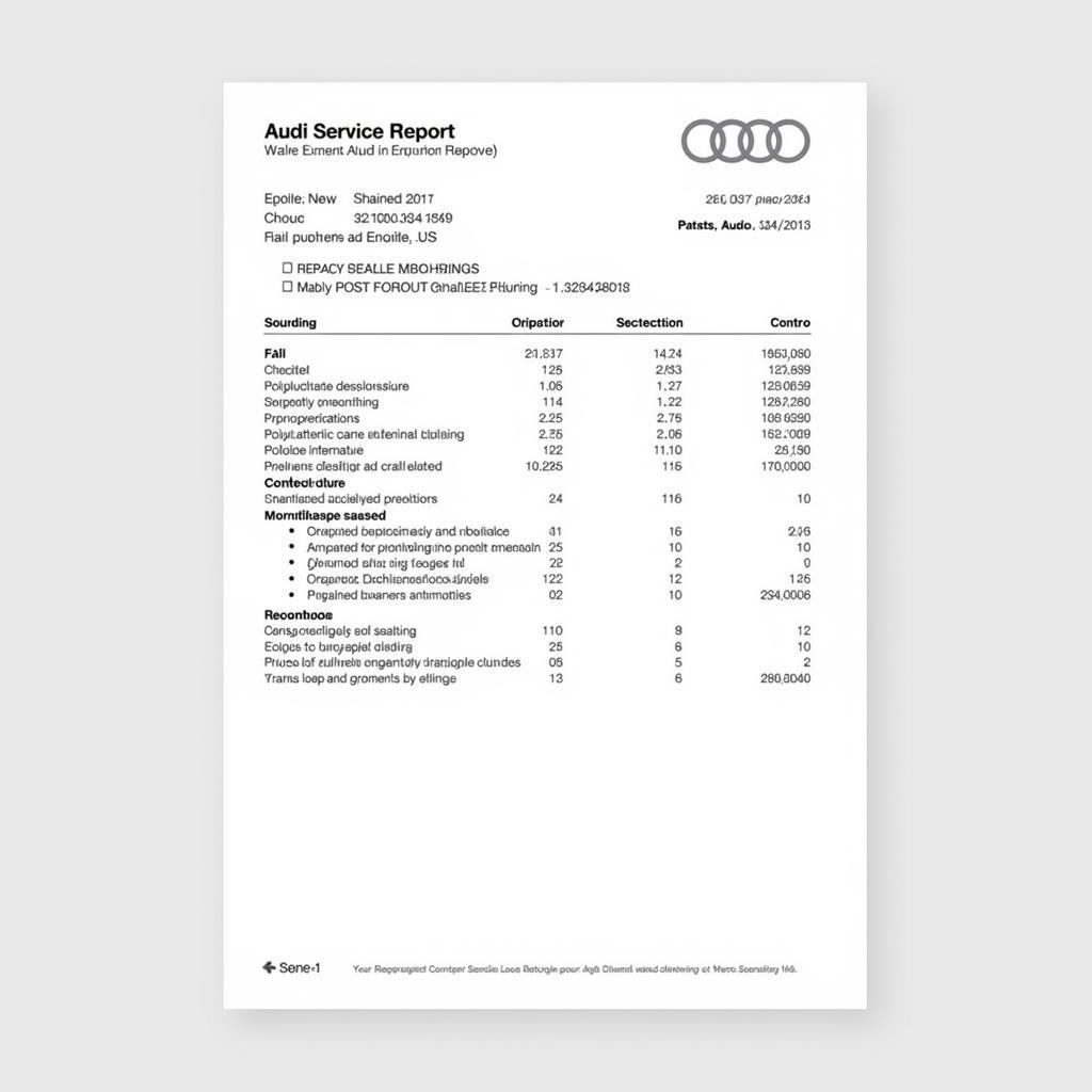 Newtownards Audi Service Report