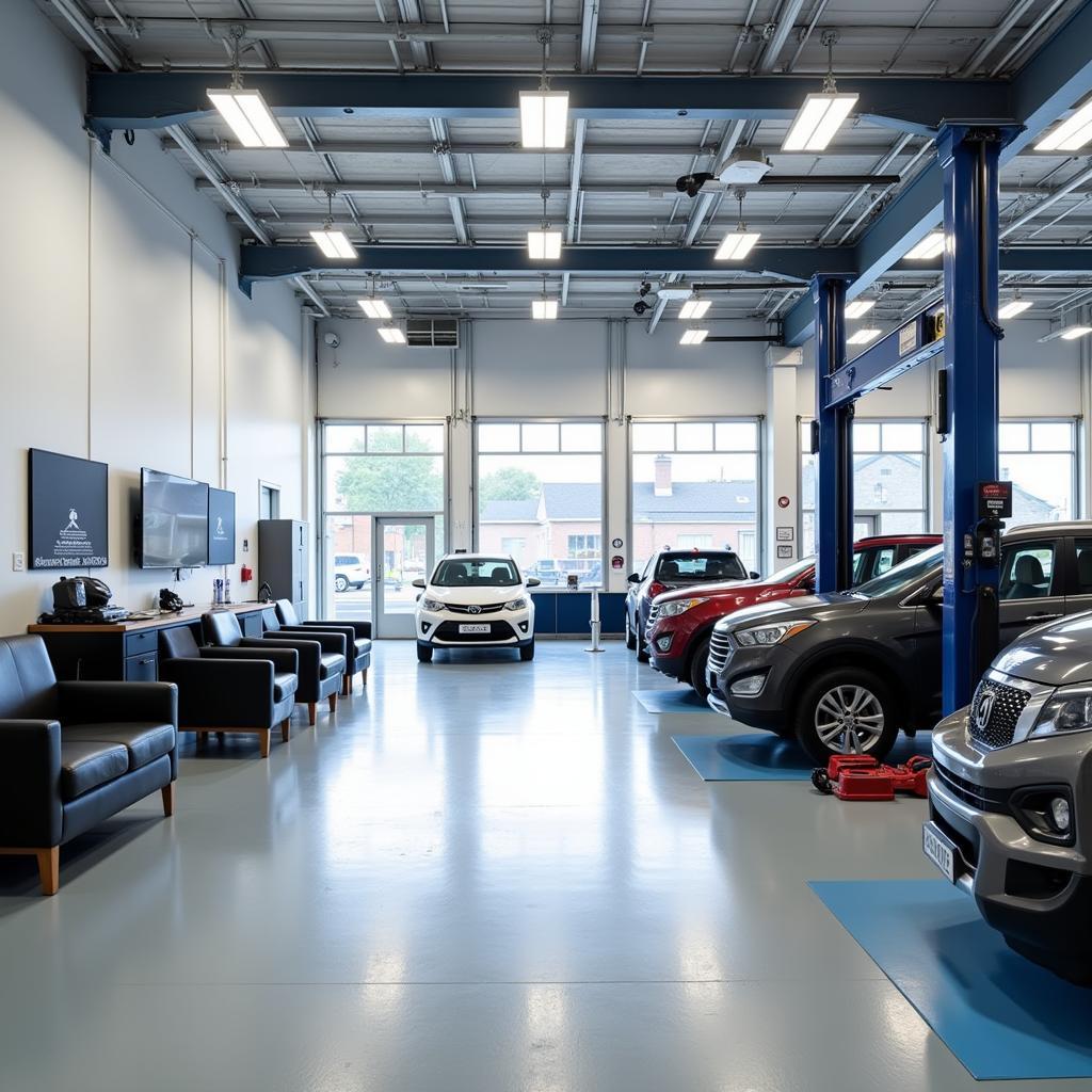 Modern and clean car service center interior in Norwich