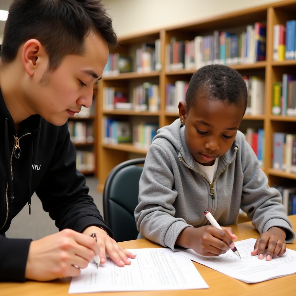 NYU Student Tutoring Local Child