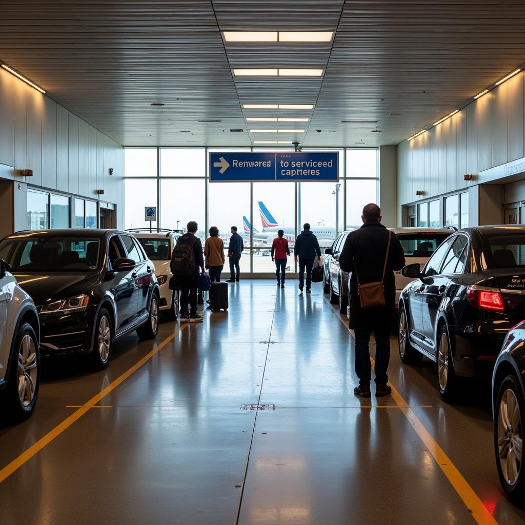 Designated pick-up area for car services at O'Hare Airport