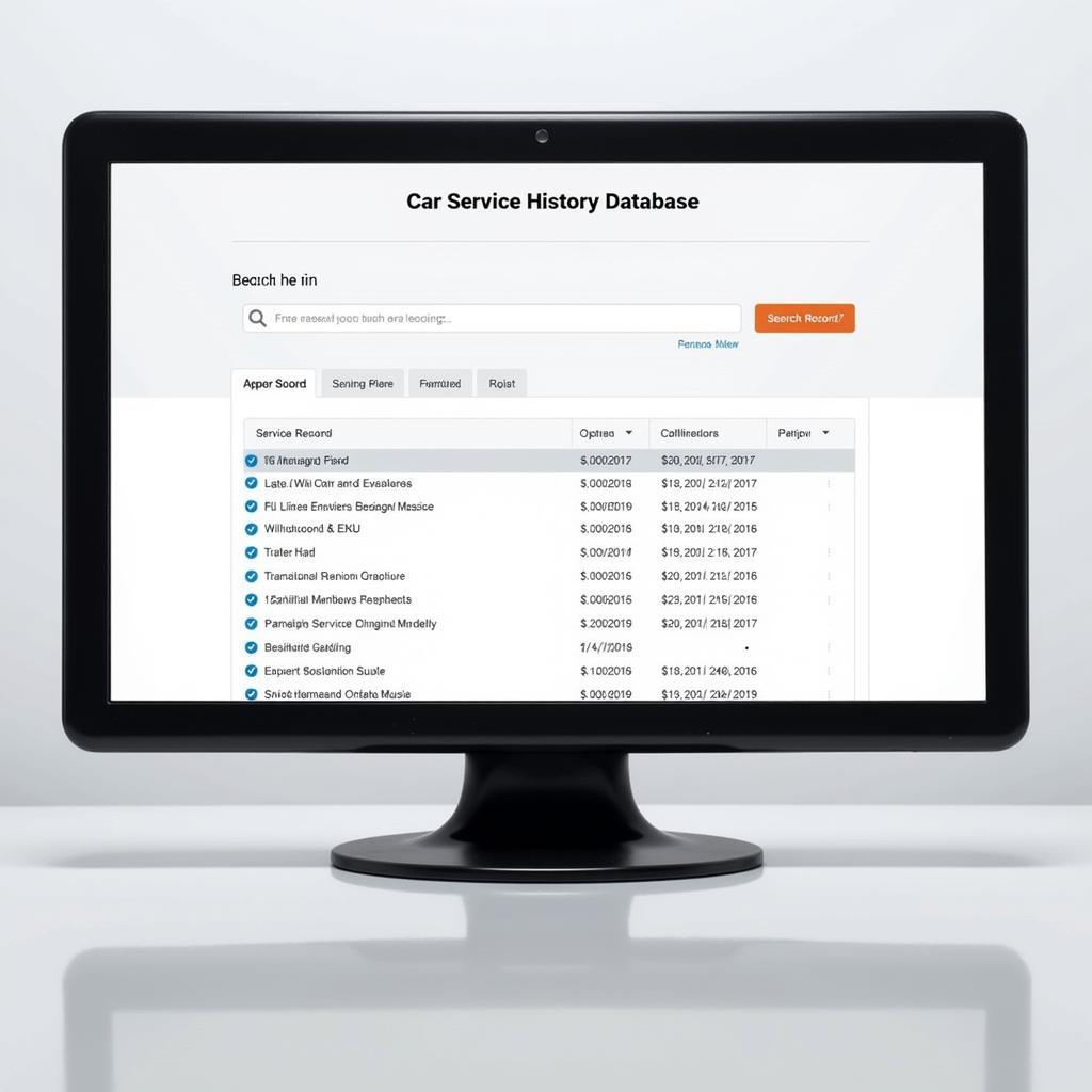 Accessing car service history through an online database