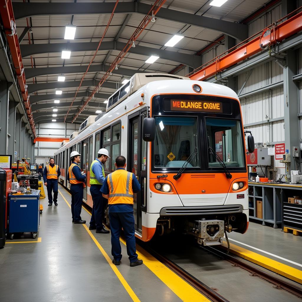 Orange Line Cars at Maintenance Facility