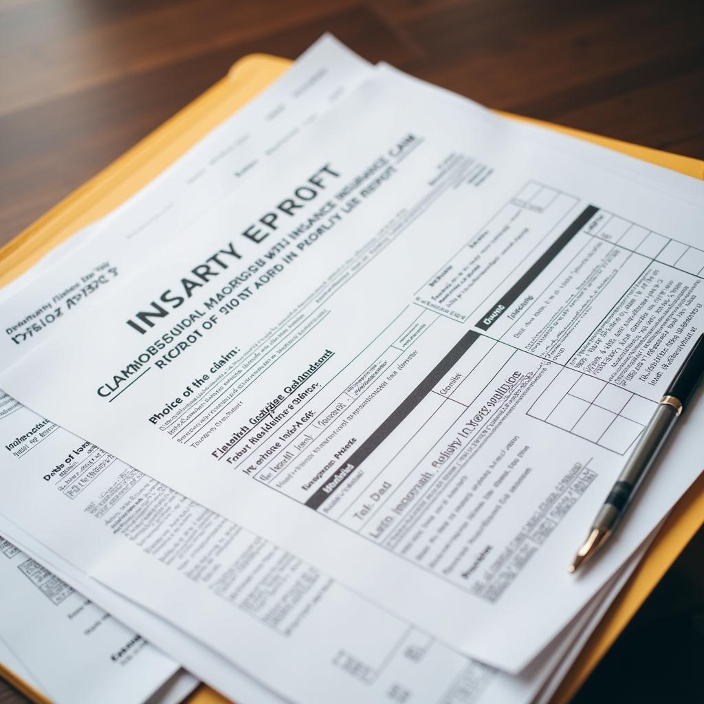 Organized Car Insurance Claim Documents in a File Folder