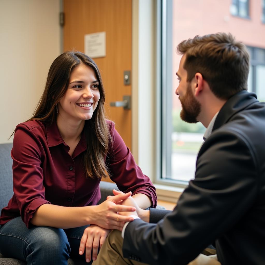 Ohio University Student Meeting with a Career Advisor