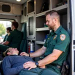 Paramedic Assisting Patient