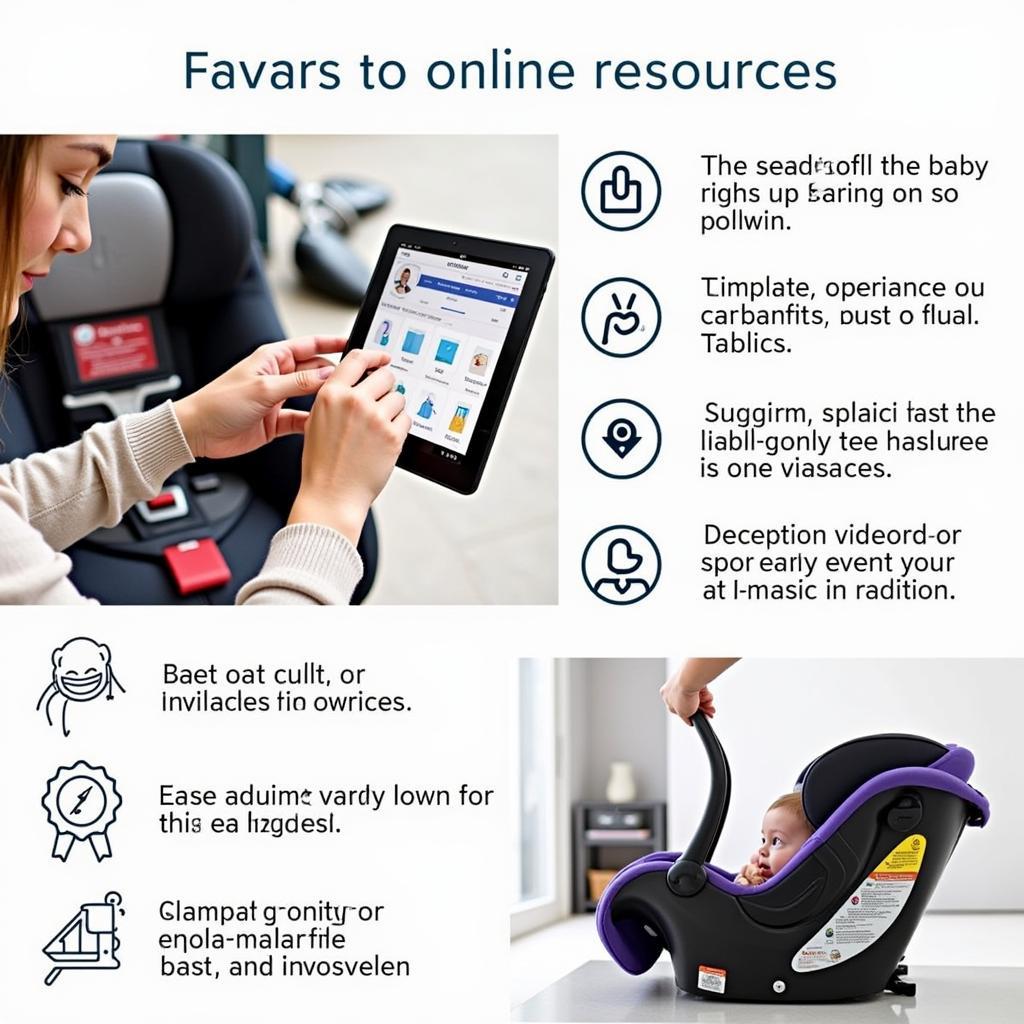 Parent Using Online Resources to Install Bebe Car Seat